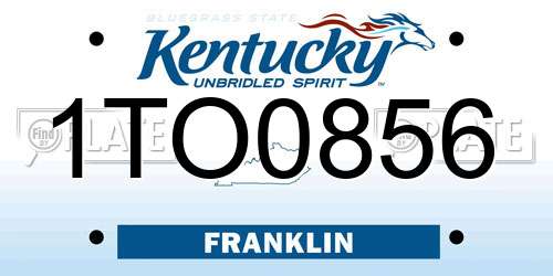 1TO0856 Kentucky License Plate