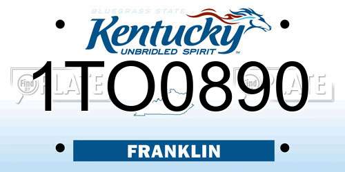 1TO0890 Kentucky License Plate
