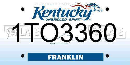 1TO3360 Kentucky License Plate