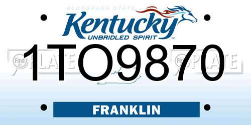 1TO9870 Kentucky License Plate