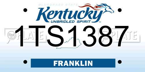 1TS1387 Kentucky License Plate
