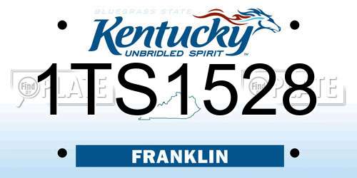 1TS1528 Kentucky License Plate