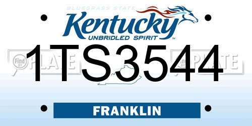 1TS3544 Kentucky License Plate