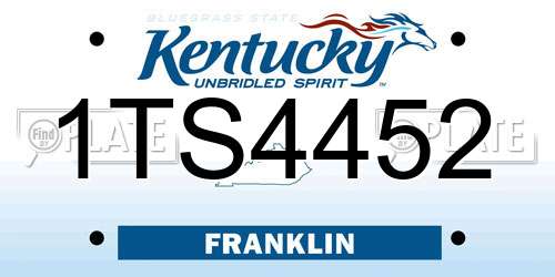 1TS4452 Kentucky License Plate