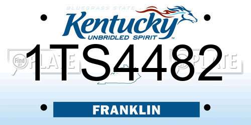 1TS4482 Kentucky License Plate