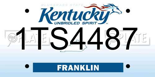 1TS4487 Kentucky License Plate