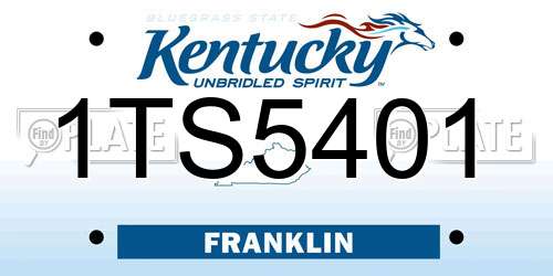 1TS5401 Kentucky License Plate
