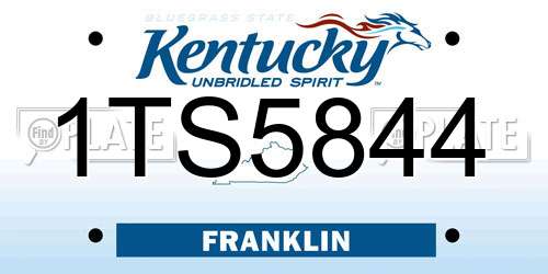 1TS5844 Kentucky License Plate