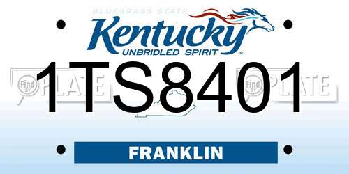 1TS8401 Kentucky License Plate