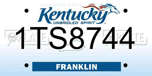 1TS8744 Kentucky License Plate