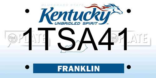 1TSA41 Kentucky License Plate