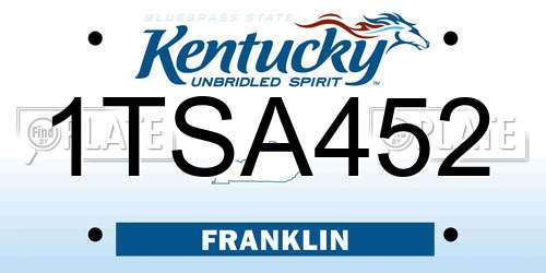 1TSA452 Kentucky License Plate