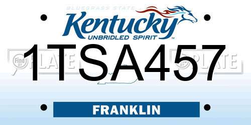 1TSA457 Kentucky License Plate