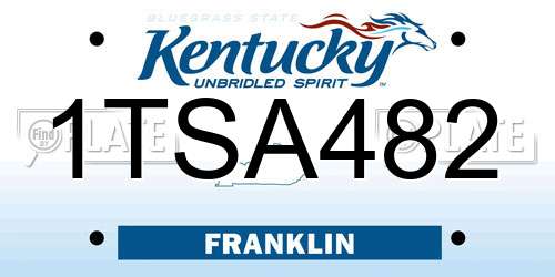 1TSA482 Kentucky License Plate