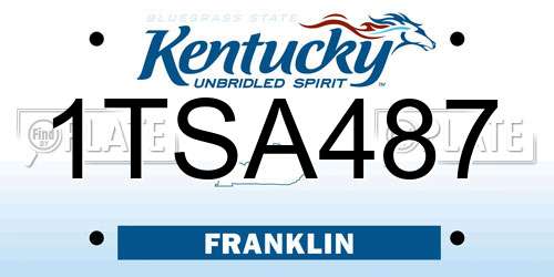 1TSA487 Kentucky License Plate