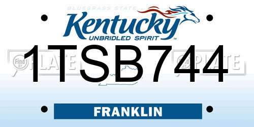1TSB744 Kentucky License Plate