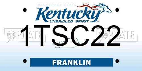 1TSC22 Kentucky License Plate