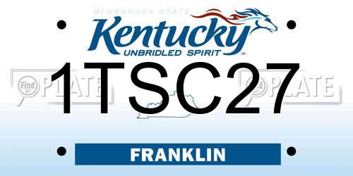 1TSC27 Kentucky License Plate
