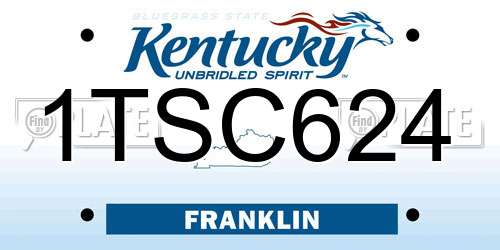 1TSC624 Kentucky License Plate