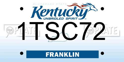 1TSC72 Kentucky License Plate