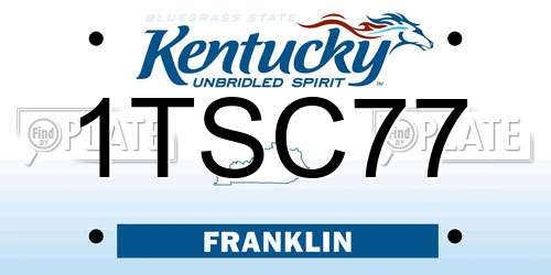 1TSC77 Kentucky License Plate
