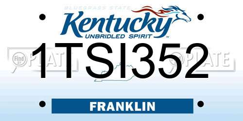 1TSI352 Kentucky License Plate