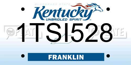 1TSI528 Kentucky License Plate