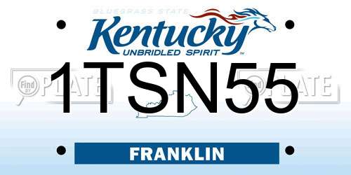 1TSN55 Kentucky License Plate