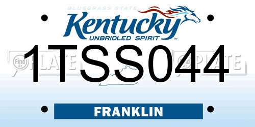 1TSS044 Kentucky License Plate