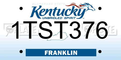 1TST376 Kentucky License Plate