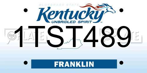 1TST489 Kentucky License Plate