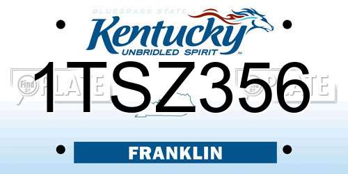 1TSZ356 Kentucky License Plate