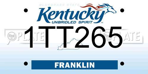 1TT265 Kentucky License Plate
