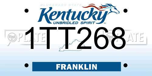 1TT268 Kentucky License Plate