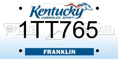 1TT765 Kentucky License Plate