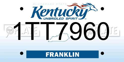 1TT7960 Kentucky License Plate