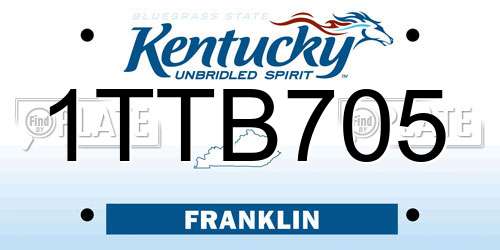 1TTB705 Kentucky License Plate