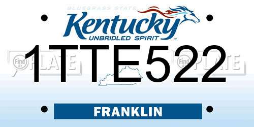 1TTE522 Kentucky License Plate