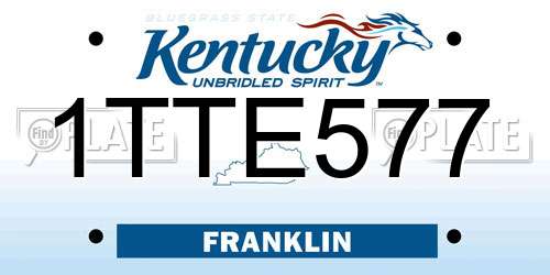 1TTE577 Kentucky License Plate