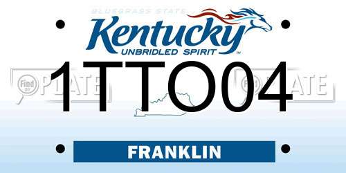 1TTO04 Kentucky License Plate