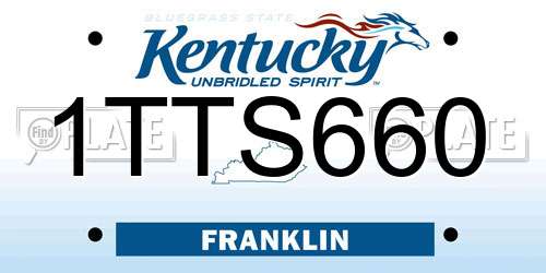 1TTS660 Kentucky License Plate