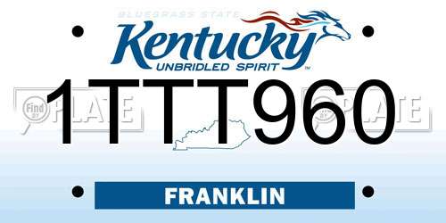 1TTT960 Kentucky License Plate