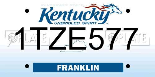 1TZE577 Kentucky License Plate