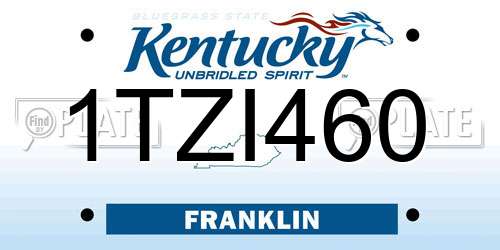1TZI460 Kentucky License Plate