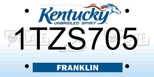 1TZS705 Kentucky License Plate