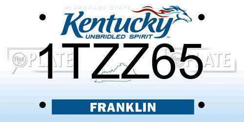 1TZZ65 Kentucky License Plate