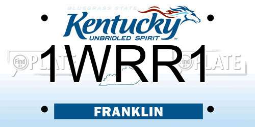 1WRR1 Kentucky License Plate