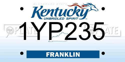 1YP235 Kentucky License Plate