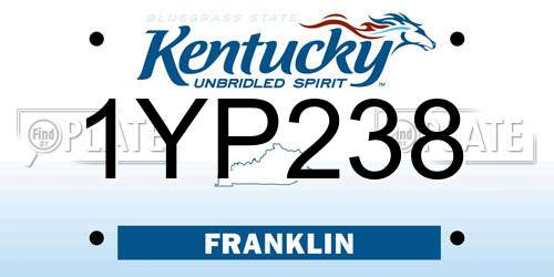 1YP238 Kentucky License Plate