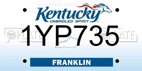 1YP735 Kentucky License Plate